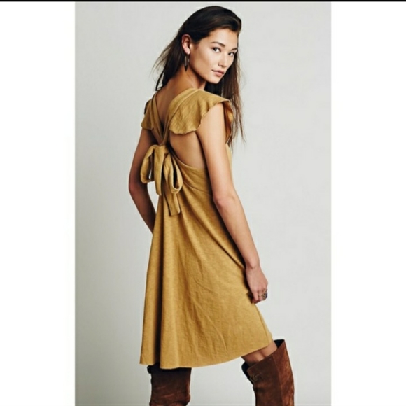 Free People FP Beach Sz S Early Riser Golden Dress - Picture 2 of 9